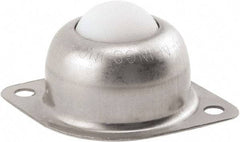 Hudson Bearing - 1 Inch Diameter, Oval, Nylon Ball Transfer - 1.1875 Inch Mount Height, 75 Lb. Capacity - Benchmark Tooling