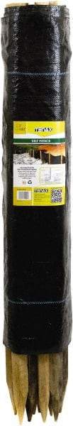 Tenax - 100' Long" x 36" High Silt Fence - Black Woven Polypropylene, For Erosion Control - Benchmark Tooling