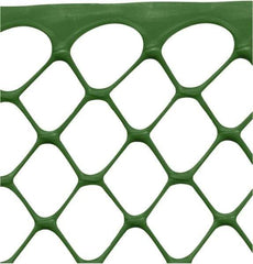 Tenax - 50' Long x 4' High, Green Temporary Warning Barrier Fence - 1-1/2" x 1-1/2" Mesh - Benchmark Tooling