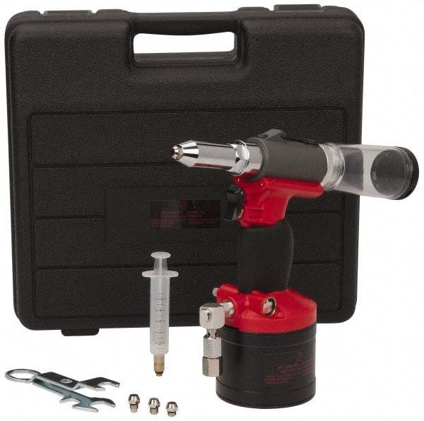 PRO-SOURCE - 3/32, 1/8, 5/32 & 3/16" Capacity, Air Riveter - 4 CFM, 15mm Long Stroke, 1/4 NPT Inlet - Benchmark Tooling