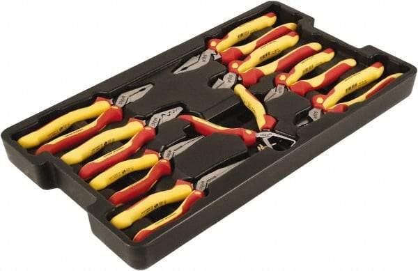 Wiha - 9 Piece Insulated Pliers, Cutters & Molded Tray Hand Tool Set - Comes in Box - Benchmark Tooling