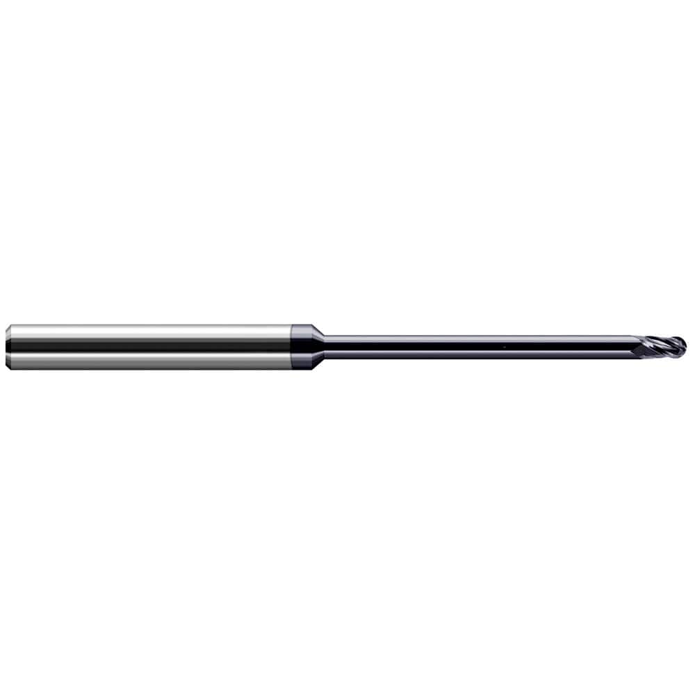 Harvey Tool - Ball End Mills; Mill Diameter (Inch): 3/32 ; Mill Diameter (Decimal Inch): 0.0930 ; Number of Flutes: 4 ; Length of Cut (Decimal Inch): 0.1390 ; Material: Solid Carbide ; Overall Length (Inch): 3 - Exact Industrial Supply