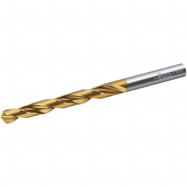 Walter-Titex - 12.5mm 118° High Speed Steel Jobber Drill - TiN Finish, Right Hand Cut, Spiral Flute, Straight Shank, 151mm OAL, N Point - Benchmark Tooling