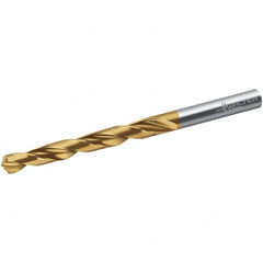 Walter-Titex - 15mm 118° High Speed Steel Jobber Drill - TiN Finish, Right Hand Cut, Spiral Flute, Straight Shank, 169mm OAL, N Point - Benchmark Tooling