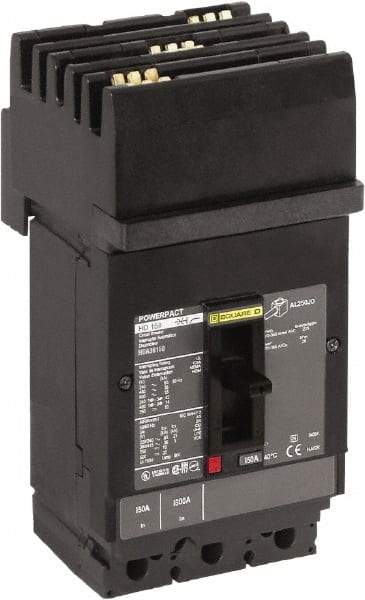 Square D - 100 Amp, 600 VAC, 3 Pole, Plug In Molded Case Circuit Breaker - Thermal Magnetic Trip, Multiple Breaking Capacity Ratings, 14-3/0 AWG - Benchmark Tooling