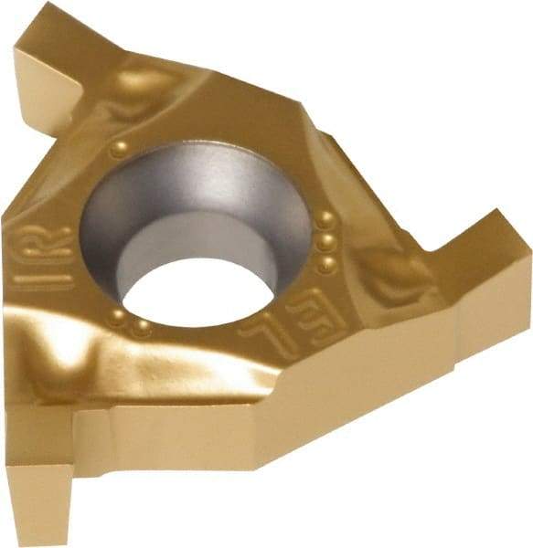 Iscar - 16EL/IR170GTGA Grade IC528, 1.7mm Cutting Width Carbide Grooving Insert - 2mm Max Depth of Cut, Neutral, 0.1mm Corner Radius, TiCN/TiN Finish - Benchmark Tooling