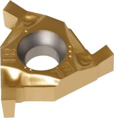 Iscar - 16EL/IR170GTGA Grade IC528, 1.7mm Cutting Width Carbide Grooving Insert - 2mm Max Depth of Cut, Neutral, 0.1mm Corner Radius, TiCN/TiN Finish - Benchmark Tooling