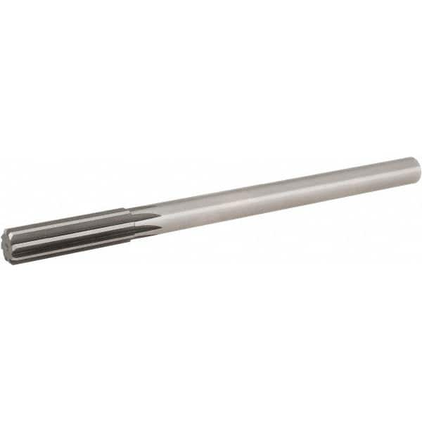 Hertel - 0.55" High Speed Steel 8 Flute Chucking Reamer - Straight Flute, 0.4355" Straight Shank, 2" Flute Length, 8" OAL - Benchmark Tooling