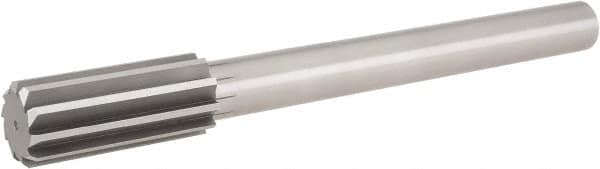 Hertel - 1-5/8" High Speed Steel 12 Flute Chucking Reamer - Straight Flute, 1-1/4" Straight Shank, 3-1/2" Flute Length, 13" OAL - Benchmark Tooling