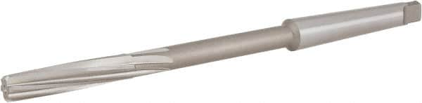 Hertel - 11/32" High Speed Steel 6 Flute Chucking Reamer - Spiral Flute, 1MT Morse Taper Shank, 1-1/2" Flute Length, 6" OAL - Benchmark Tooling