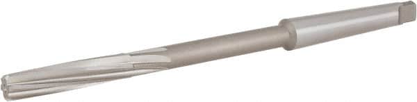 Hertel - 17/32" High Speed Steel 6 Flute Chucking Reamer - Spiral Flute, 1MT Morse Taper Shank, 2" Flute Length, 8" OAL - Benchmark Tooling