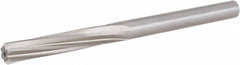 Hertel - Letter R High Speed Steel 6 Flute Chucking Reamer - Spiral Flute, 0.339" Straight Shank, 1-1/2" Flute Length, 4-3/4" OAL - Benchmark Tooling