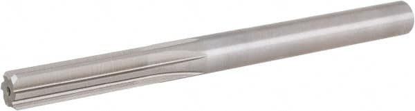 Hertel - 0.4385" High Speed Steel 6 Flute Chucking Reamer - Straight Flute, Straight Shank, 1-3/4" Flute Length, 5-1/2" OAL - Benchmark Tooling