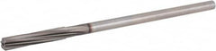 Hertel - Letter E High Speed Steel 6 Flute Chucking Reamer - Spiral Flute, 0.2405" Straight Shank, 1-1/2" Flute Length, 6" OAL - Benchmark Tooling