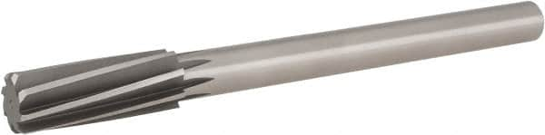 Hertel - 1-1/4" High Speed Steel 10 Flute Chucking Reamer - Spiral Flute, 1" Straight Shank, 3" Flute Length, 11-1/2" OAL - Benchmark Tooling