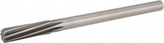 Hertel - 27/32" High Speed Steel 8 Flute Chucking Reamer - Spiral Flute, 5/8" Straight Shank, 2-1/2" Flute Length, 9-1/2" OAL - Benchmark Tooling