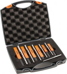Hertel - #7/0 to #0 Pin, 0.0666 to 0.1638" Diam, 0.0497 to 0.1287" Small End, Straight Shank, Taper Pin Reamer Set - Benchmark Tooling