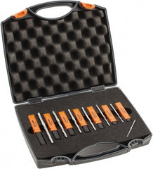 Hertel - #7/0 to #0 Pin, 0.0666 to 0.1638" Diam, 0.0497 to 0.1287" Small End, Straight Shank, Taper Pin Reamer Set - Benchmark Tooling