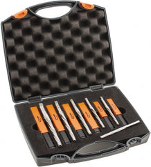 Hertel - #7/0 to #0 Pin, 0.0666 to 0.1638" Diam, 0.0497 to 0.1287" Small End, Straight Shank, Taper Pin Reamer Set - Benchmark Tooling
