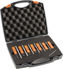 Hertel - #7/0 to #0 Pin, 0.0666 to 0.1638" Diam, 0.0497 to 0.1287" Small End, Straight Shank, Taper Pin Reamer Set - Benchmark Tooling