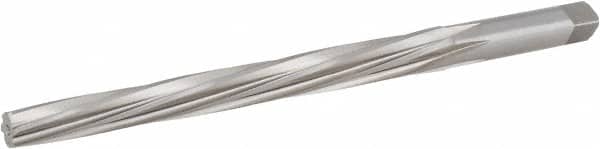 Hertel - #9 Pin, 0.6066" Diam, 0.4805" Small End, 9/16" Diam Straight Shank, 6-1/16" Flute, Taper Pin Reamer - Benchmark Tooling