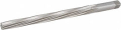 Hertel - #8 Pin, 0.505" Diam, 0.3971" Small End, 7/16" Diam Straight Shank, 5-3/16" Flute, Taper Pin Reamer - Benchmark Tooling