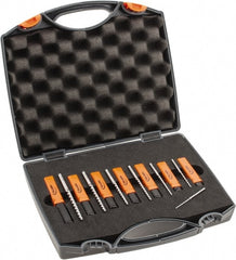 Hertel - #7/0 to #0 Pin, 0.0666 to 0.1638" Diam, 0.0497 to 0.1287" Small End, Straight Shank, Taper Pin Reamer Set - Benchmark Tooling