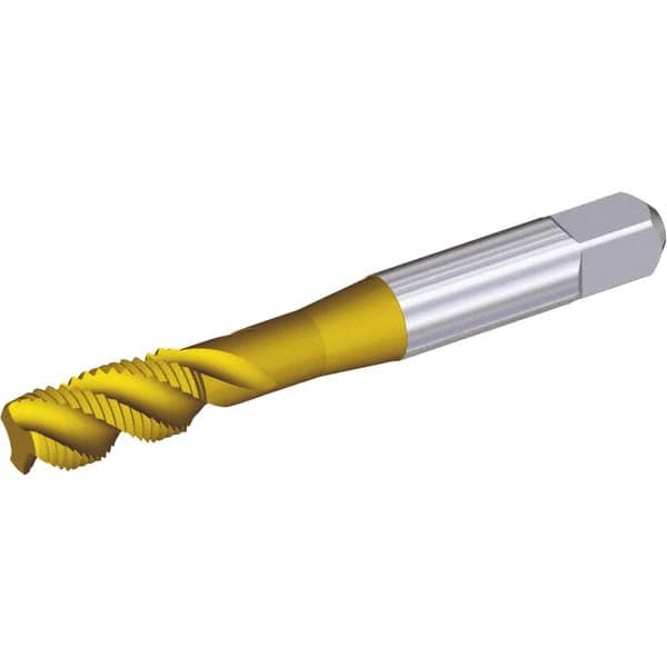 Kennametal - 1-8 UNC 4 Flute Modified Bottoming Spiral Flute Tap - Powdered Metal, Oxide Finish, 130.3mm OAL, Right Hand Flute, Right Hand Thread, H5, Series T830 - Benchmark Tooling