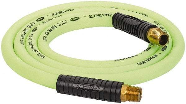 Legacy - 1/2" ID x 0.74" OD 8' Long Lead-In Whip Hose - FNPT x MNPT Swivel Ends, 300 Working psi, 140°, 1/2" Fitting, Green - Benchmark Tooling