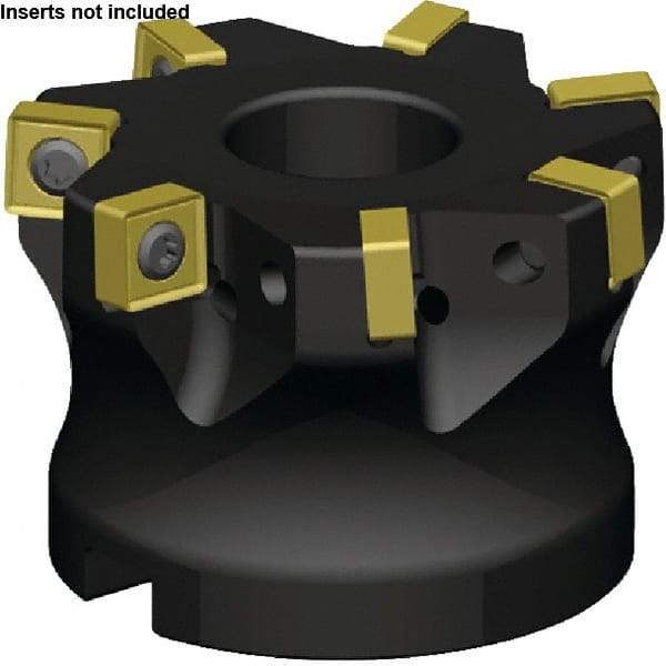 Kennametal - 6 Inserts, 2" Cut Diam, 3/4" Arbor Diam, 9.16mm Max Depth of Cut, Indexable Square-Shoulder Face Mill - 2° Lead Angle, 1-3/4" High, SN_J31252EN__ Insert Compatibility, Series KSSM - Benchmark Tooling