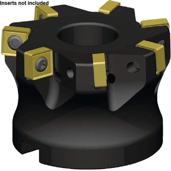 Kennametal - 8 Inserts, 4" Cut Diam, 1-1/2" Arbor Diam, 9.16mm Max Depth of Cut, Indexable Square-Shoulder Face Mill - 2° Lead Angle, 2" High, SN_J31252EN__ Insert Compatibility, Series KSSM - Benchmark Tooling