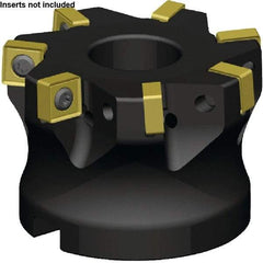 Kennametal - 8 Inserts, 4" Cut Diam, 1-1/2" Arbor Diam, 9.16mm Max Depth of Cut, Indexable Square-Shoulder Face Mill - 2° Lead Angle, 2" High, SN_J31252EN__ Insert Compatibility, Series KSSM - Benchmark Tooling