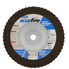 Norton - 80 Grit, 7" Disc Diam, 5/8-11 Center Hole, Type 29 Zirconia Alumina Flap Disc - 8,600 Max RPM, Cloth Backing, Arbor Attaching System, Coated - Benchmark Tooling