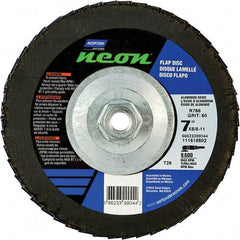 Norton - 80 Grit, 7" Disc Diam, 5/8-11 Center Hole, Type 29 Ceramic Alumina Flap Disc - 8,600 Max RPM, Polyester Backing, Arbor Attaching System, Coated - Benchmark Tooling