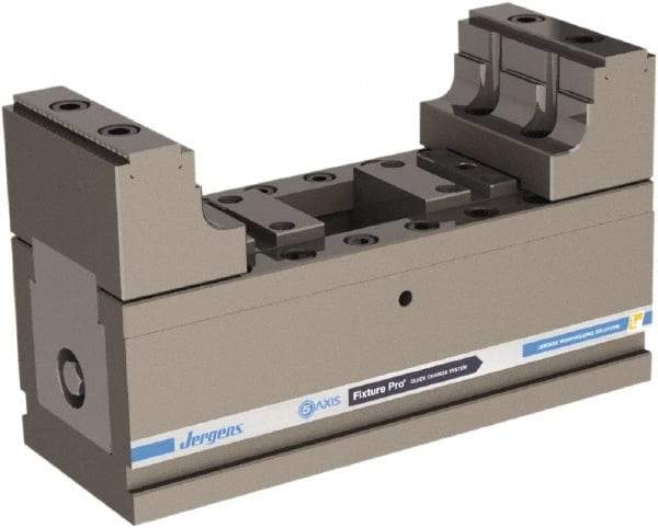 Jergens - 60mm Jaw Width, 150mm Max Jaw Opening, 23mm Throat Depth, Manual Precision Self Centering Vise - Steel - Benchmark Tooling