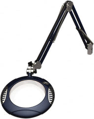 O.C. White - 43 Inch, Spring Suspension, Clamp on, LED, Spectre Blue, Magnifying Task Light - 8 Watt, 7.5 and 15 Volt, 2x Magnification, 5-1/4 Inch Wide, 7-1/2 Inch Long - Benchmark Tooling