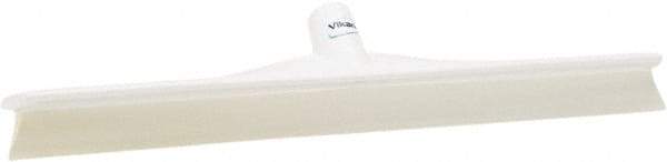 Vikan - 19.67" Rubber Blade Floor Squeegee - Single Edge, White, Plastic Holder - Benchmark Tooling