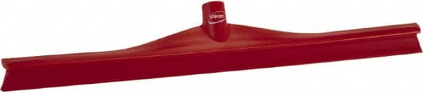 Vikan - 23.62" Rubber Blade Floor Squeegee - Single Edge, Red, Plastic Holder - Benchmark Tooling