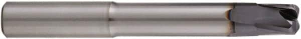 Niagara Cutter - 1/4", 4 Flute, Single End, Solid Carbide, 0.06" Corner Radius End Mill - 2-1/2" OAL, 20° Helix, Right Hand Flute, 1/4" LOC, Right Hand Cut, 1-1/4" Extended Reach - Benchmark Tooling