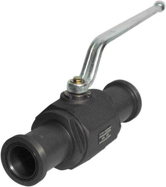 HYDAC - 1-1/2" Pipe, Full Port, Carbon Steel Full Port Ball Valve - Inline - Two Way Flow, SAE x SAE Ends, Offset Handle, 3,000 WOG - Benchmark Tooling