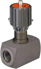 HYDAC - 3/8" Pipe, Inline Flow Control Needle Valve - SAE Ends, Carbon Steel Valve, 5,000 Max psi - Benchmark Tooling