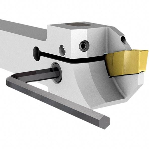 Iscar - GHS, External, Right Hand, 0.11 to 0.157" Groove Width, Indexable Grooving Tool Holder - GI.., TIP Insert Compatibility, 1/2" Shank Height, 1/2" Shank Width, 4" OAL, Through Coolant - Benchmark Tooling