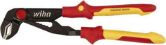 Wiha - 10" OAL, 2" Max Capacity, Water Pump Tongue & Groove Pliers - Straight Straight, Soft Grip Handles - Benchmark Tooling