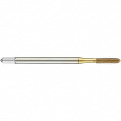 Guhring - M1.2x0.25 Metric 6HX D4/D5 Thread Limit Modified Bottoming Thread Forming Tap - High Speed Steel, TiN Finish, 40mm OAL, 5mm Thread Length, Right Hand Thread, Series 921 - Benchmark Tooling