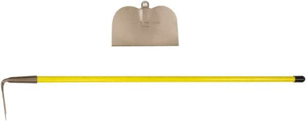 Ampco - 4-1/2" High x 6" Wide Square Aluminum Hoe - 55" Long Fiberglass Straight Handle - Benchmark Tooling