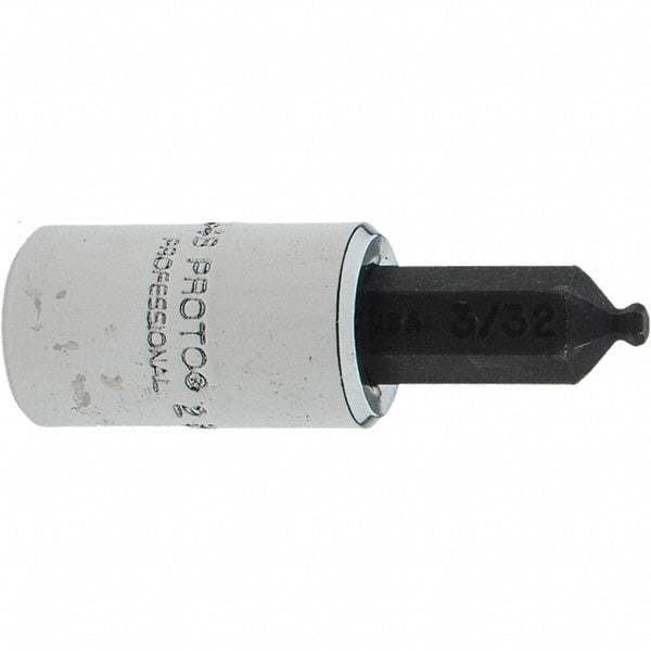 Proto - 1/4" Drive, 3/32" Hex Bit Socket - 1-1/2" OAL, 1.047" Bit Length, Ball End - Benchmark Tooling