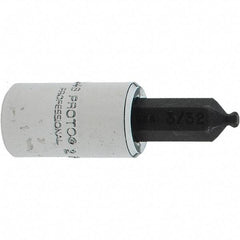 Proto - 1/4" Drive, 3/32" Hex Bit Socket - 1-1/2" OAL, 1.047" Bit Length, Ball End - Benchmark Tooling