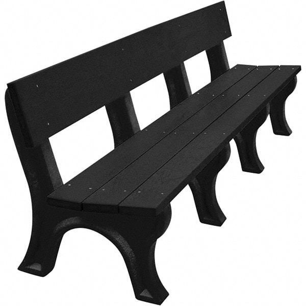 Vestil - 8' Long x 26-1/4" Wide, Recycled Plastic Bench Seat - Benchmark Tooling