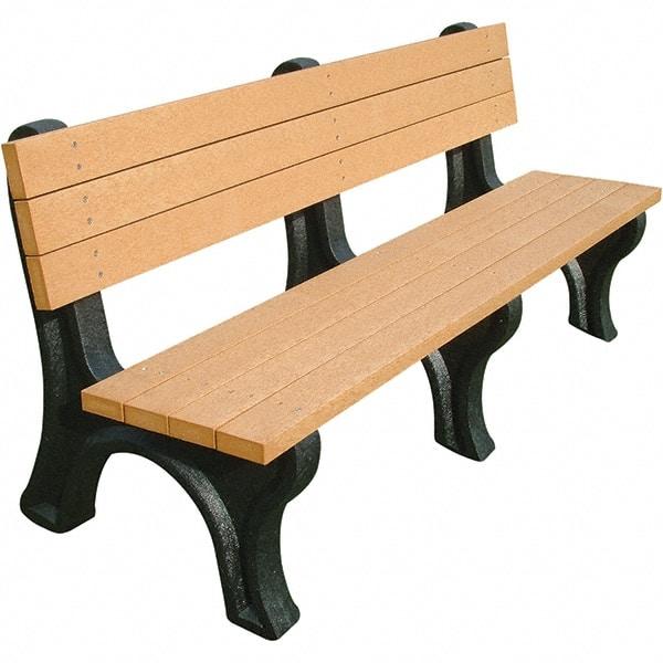 Vestil - 6' Long x 26-1/8" Wide, Recycled Plastic Bench Seat - Benchmark Tooling