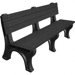 Vestil - 6' Long x 26-1/8" Wide, Recycled Plastic Bench Seat - Benchmark Tooling